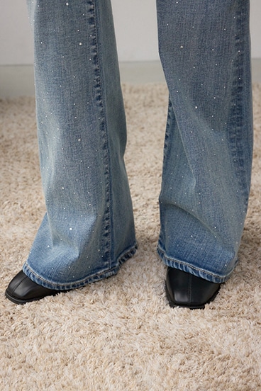 AZUL DENIM ラインストーンフレアデニム 詳細画像