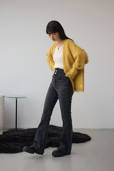 AZUL DENIM H/Wバックリボンフレアデニム 詳細画像