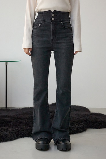 AZUL DENIM H/Wバックリボンフレアデニム 詳細画像