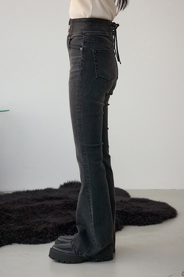 AZUL DENIM H/Wバックリボンフレアデニム 詳細画像