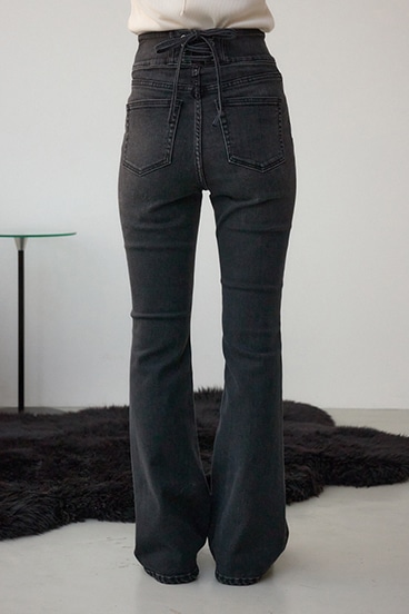 AZUL DENIM H/Wバックリボンフレアデニム 詳細画像