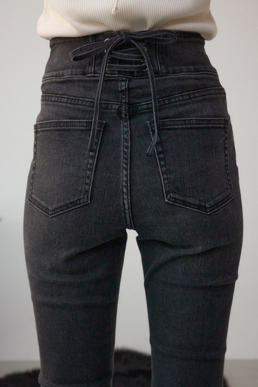 AZUL DENIM H/Wバックリボンフレアデニム 詳細画像