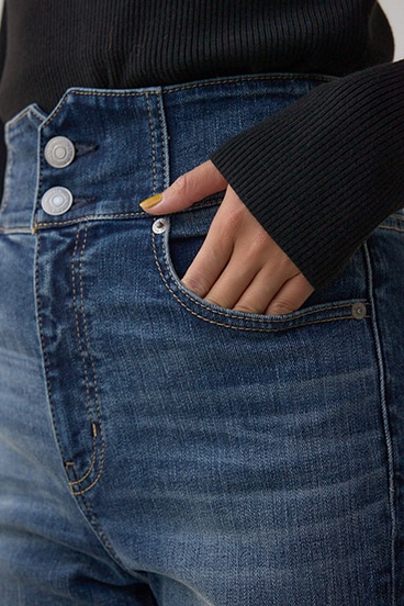 AZUL DENIM H/Wバックリボンフレアデニム 詳細画像