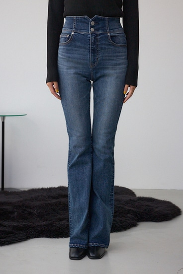 AZUL DENIM H/Wバックリボンフレアデニム 詳細画像