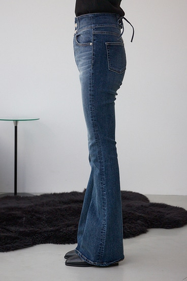 AZUL DENIM H/Wバックリボンフレアデニム 詳細画像