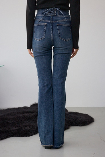 AZUL DENIM H/Wバックリボンフレアデニム 詳細画像