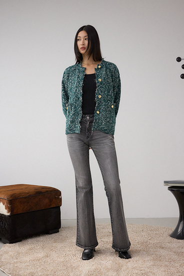 AZUL DENIM センタープレスセミフレアデニム 詳細画像