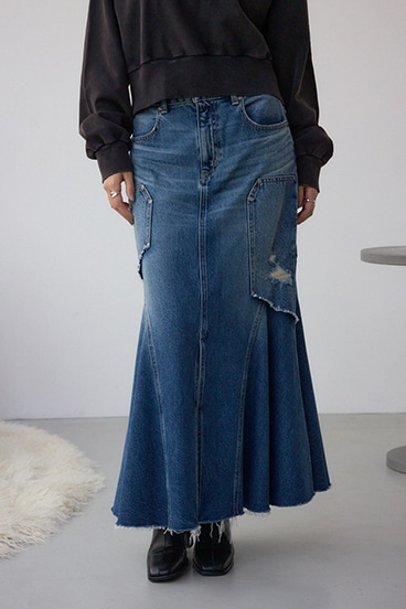 AZUL DENIM ダメージマーメイドスカート