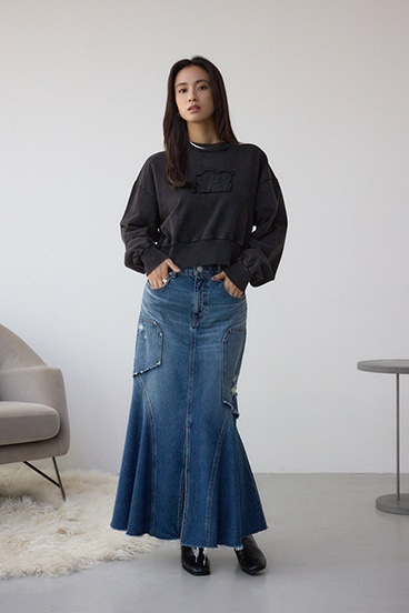 AZUL DENIM ダメージマーメイドスカート 詳細画像