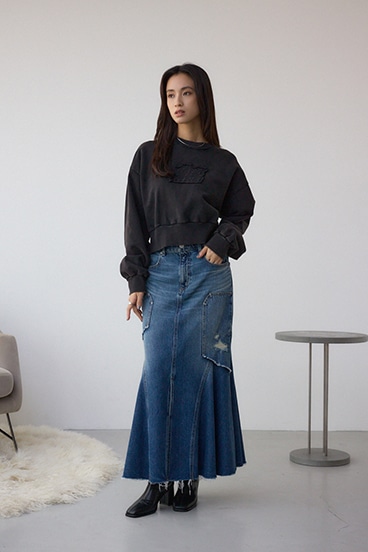 AZUL DENIM ダメージマーメイドスカート 詳細画像