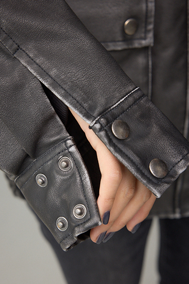 ビンテージフェイクレザーシングルブルゾン 詳細画像