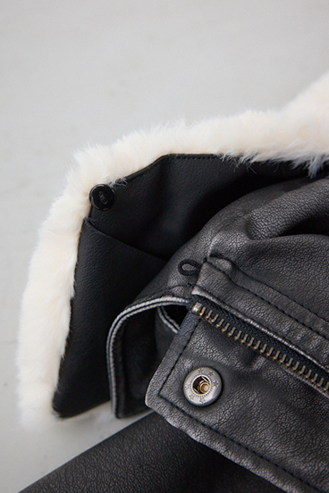 ビンテージフェイクレザーシングルブルゾン 詳細画像