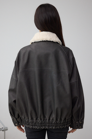 ビンテージフェイクレザーシングルブルゾン 詳細画像