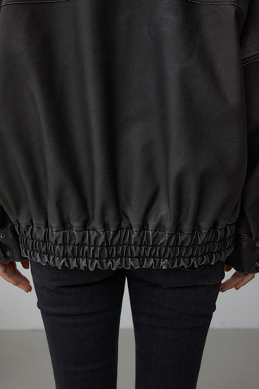 ビンテージフェイクレザーシングルブルゾン 詳細画像