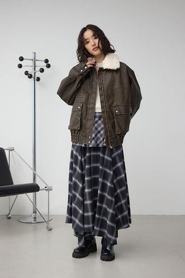 ビンテージフェイクレザーシングルブルゾン 詳細画像