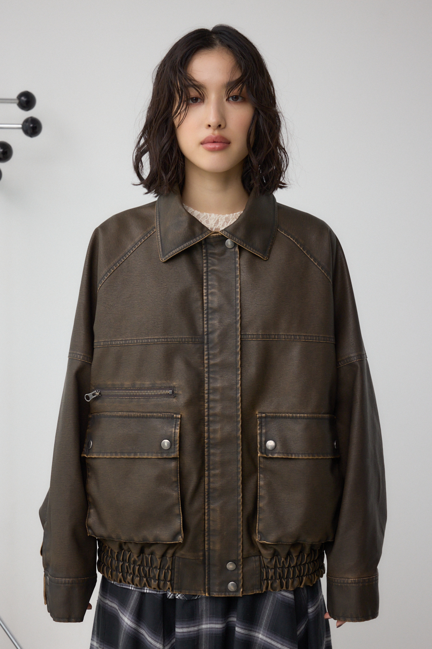 ぼん　moussy レザーブルゾン【タグ付き新品】 ぼん様専用 moussy レザーブルゾン【タグ付き新品】