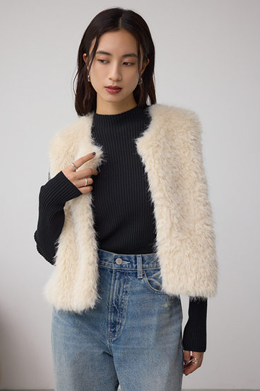 フェイクファーベスト 詳細画像