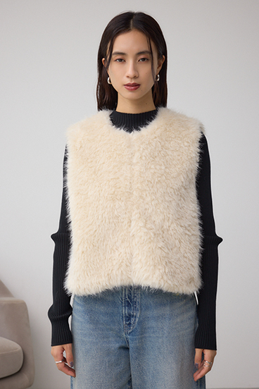 フェイクファーベスト 詳細画像