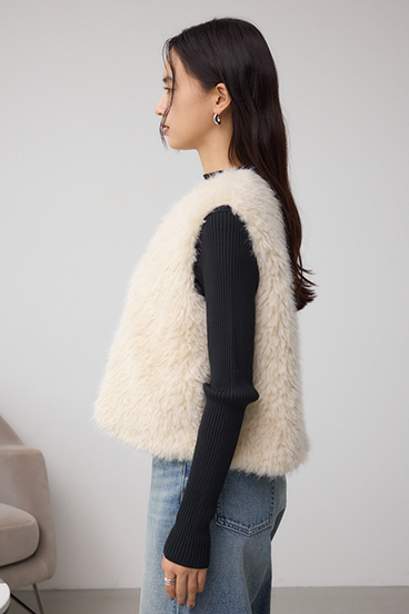 フェイクファーベスト 詳細画像