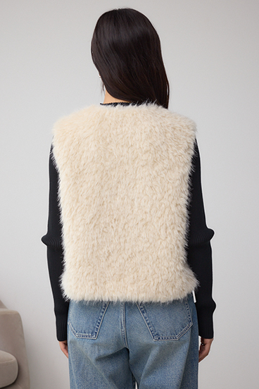 フェイクファーベスト 詳細画像
