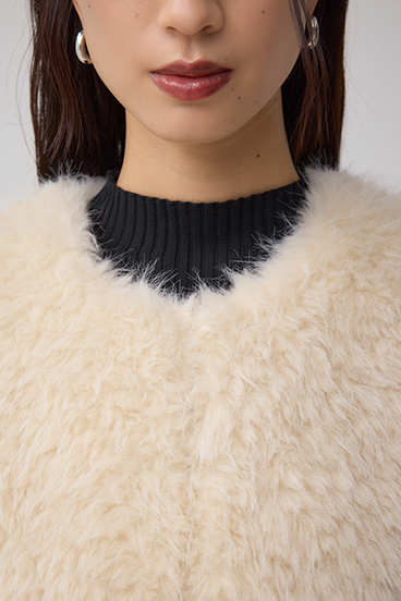 フェイクファーベスト 詳細画像