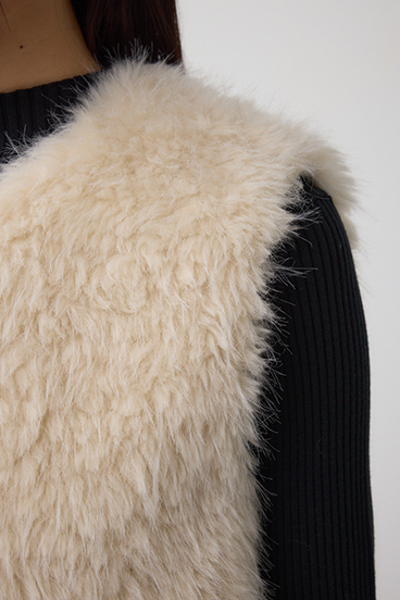 フェイクファーベスト 詳細画像