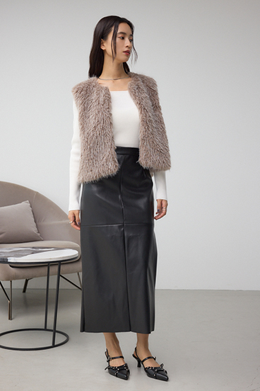 フェイクファーベスト 詳細画像