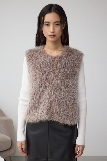 フェイクファーベスト 詳細画像