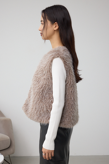 フェイクファーベスト 詳細画像