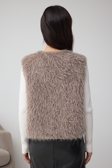 フェイクファーベスト 詳細画像