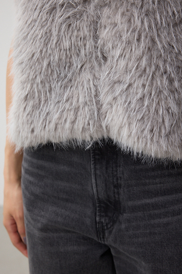 フェイクファーベスト 詳細画像