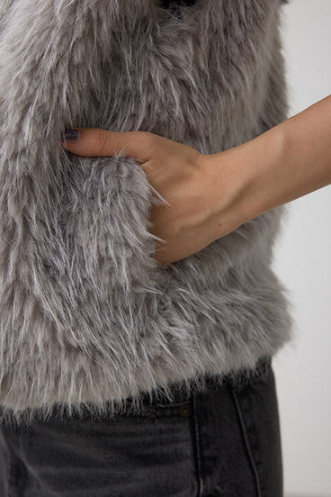 フェイクファーベスト 詳細画像