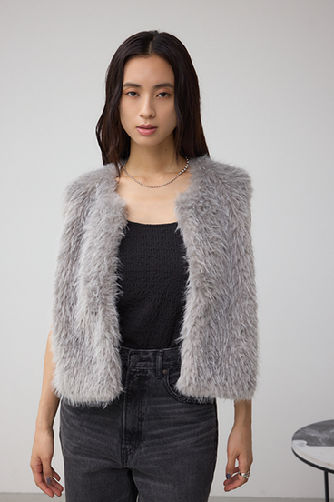 フェイクファーベスト 詳細画像