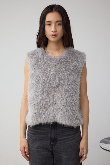 フェイクファーベスト 詳細画像