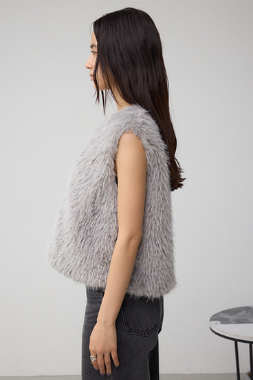 フェイクファーベスト 詳細画像