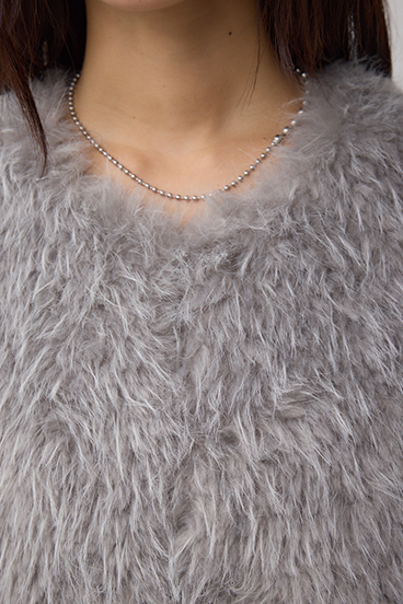 フェイクファーベスト 詳細画像