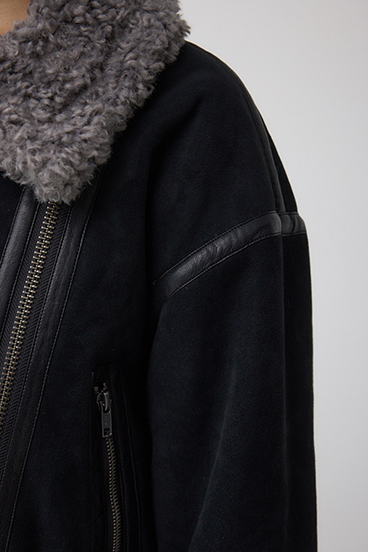 フェイクレザー/スエード フェイクムートンジャケット 詳細画像