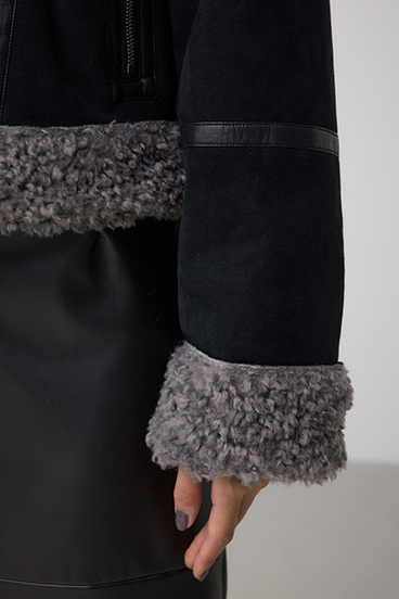フェイクレザー/スエード フェイクムートンジャケット 詳細画像