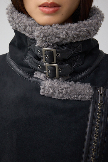 フェイクレザー/スエード フェイクムートンジャケット 詳細画像