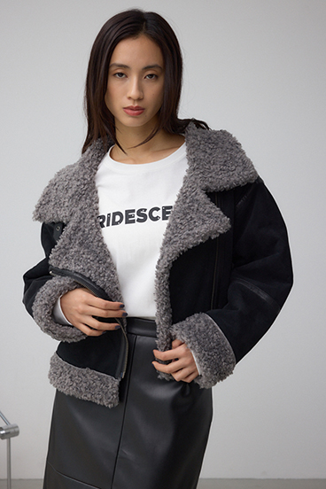 フェイクレザー/スエード フェイクムートンジャケット 詳細画像