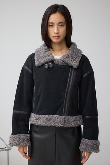 フェイクレザー/スエード フェイクムートンジャケット 詳細画像