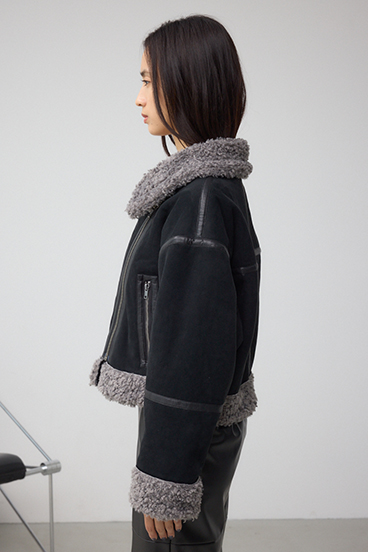 フェイクレザー/スエード フェイクムートンジャケット 詳細画像