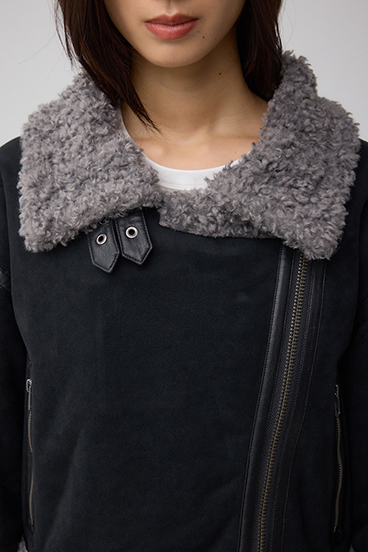 フェイクレザー/スエード フェイクムートンジャケット 詳細画像