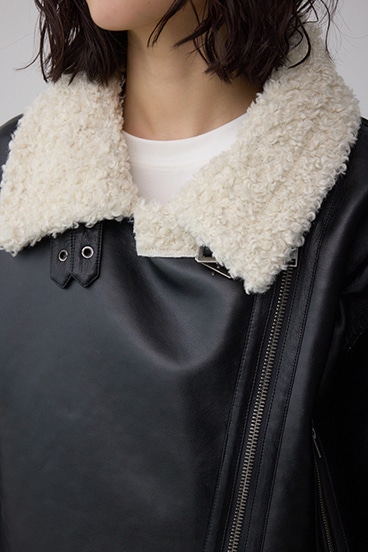 フェイクレザー/スエード フェイクムートンジャケット 詳細画像