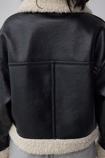 フェイクレザー/スエード フェイクムートンジャケット 詳細画像