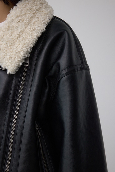 フェイクレザー/スエード フェイクムートンジャケット 詳細画像