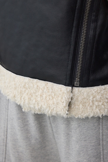 フェイクレザー/スエード フェイクムートンジャケット 詳細画像