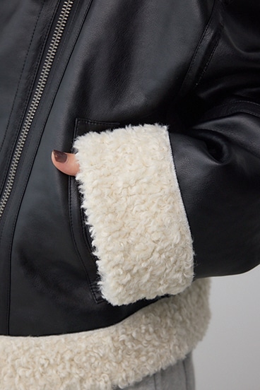 フェイクレザー/スエード フェイクムートンジャケット 詳細画像