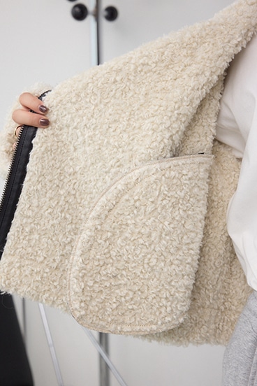 フェイクレザー/スエード フェイクムートンジャケット 詳細画像