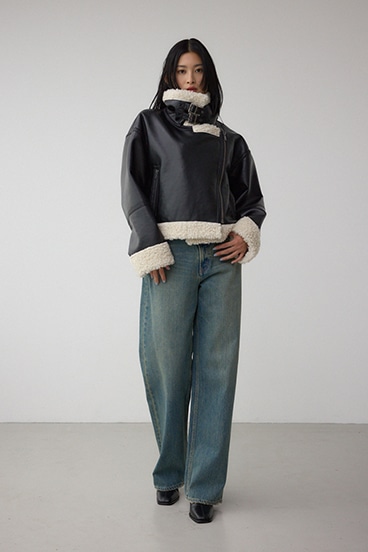 フェイクレザー/スエード フェイクムートンジャケット 詳細画像